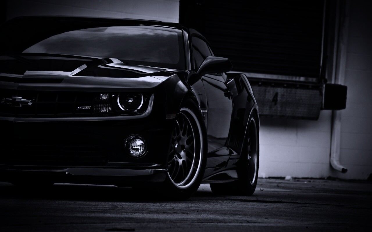 Черный шевроле обои