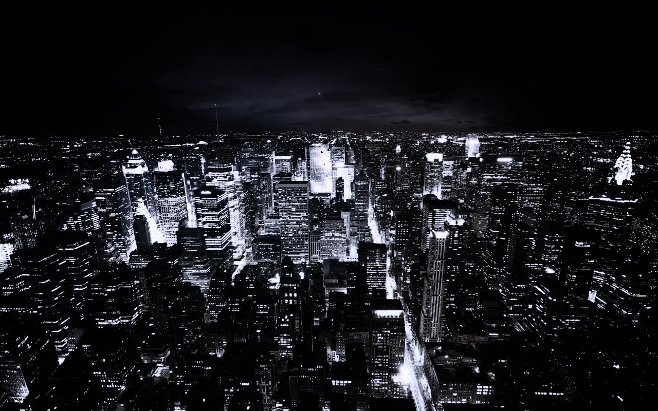 Вид на ночной Нью-Йорк обои