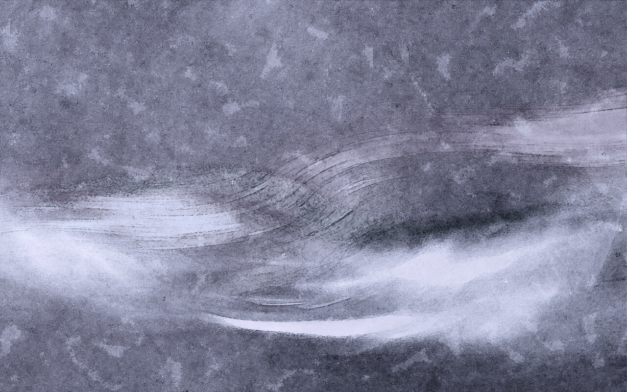 Радужные волны на нежно-фиолетовом фоне обои