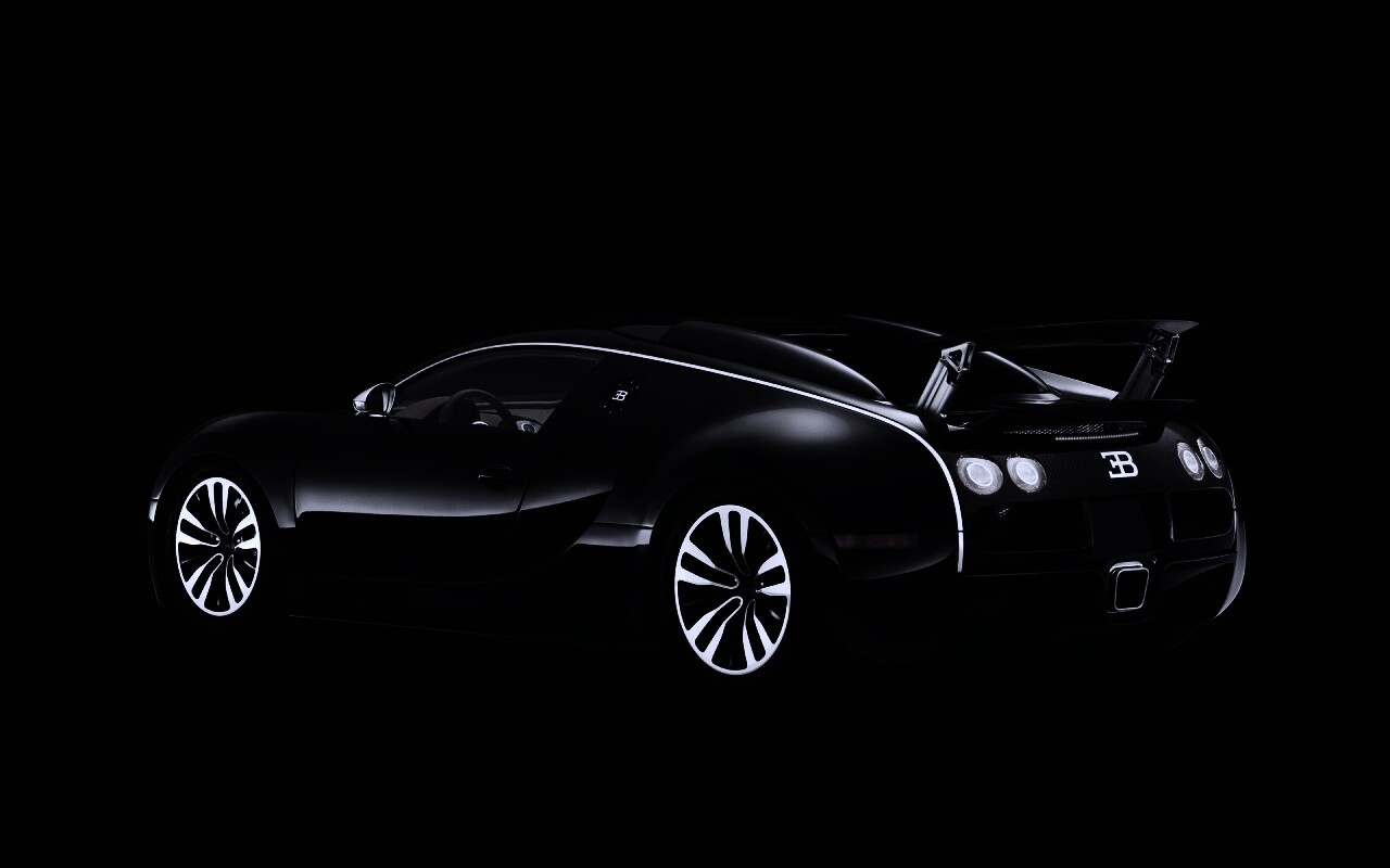 Черный спорткар обои