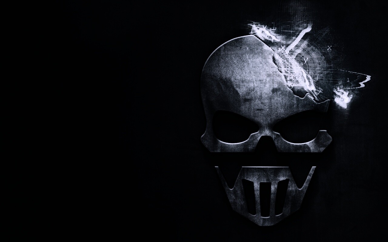 Контур стального черепа обои