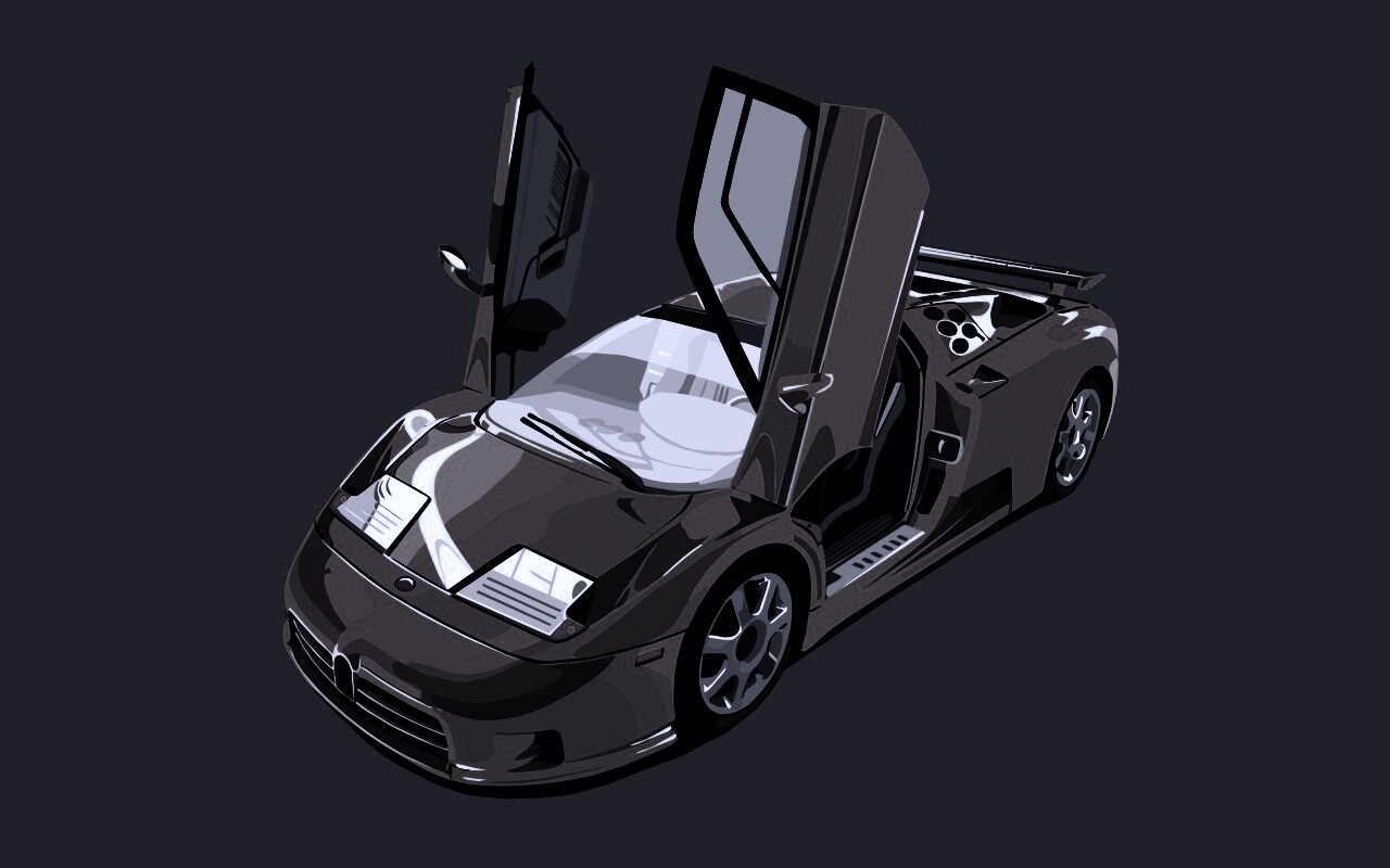 Bugatti EB 110 в векторе обои