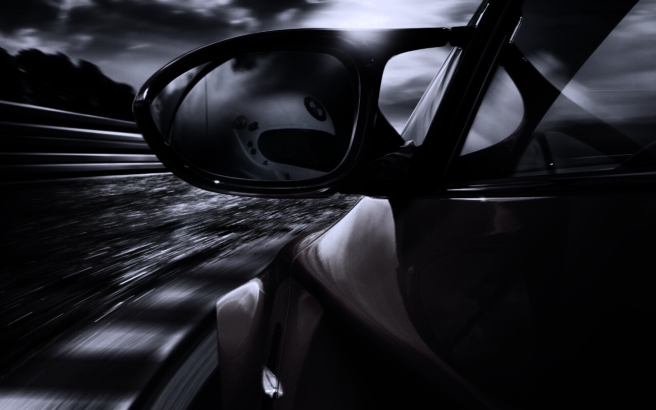 Отражение в боковом зеркале BMW M1 обои