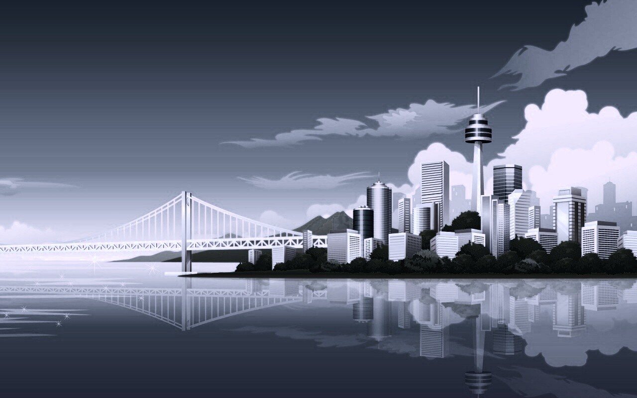 Рисунок города обои