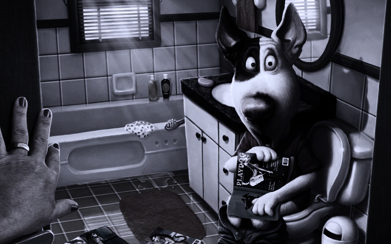 Мастурбирующий пес спалился обои