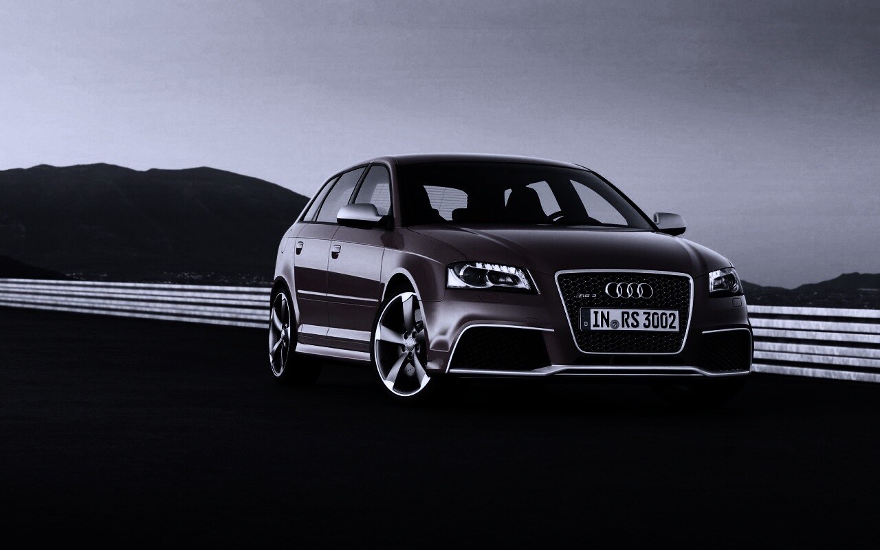 Красная Audi RS3 спереди обои