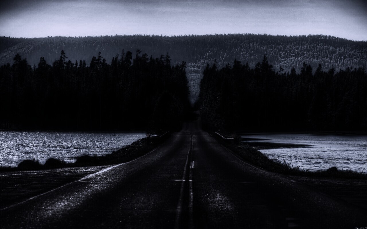 Дорога через озеро обои