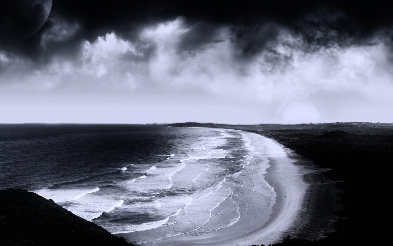 Берег до горизонта обои