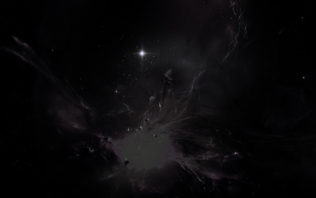 Туманность в красно-жёлтых тонах обои