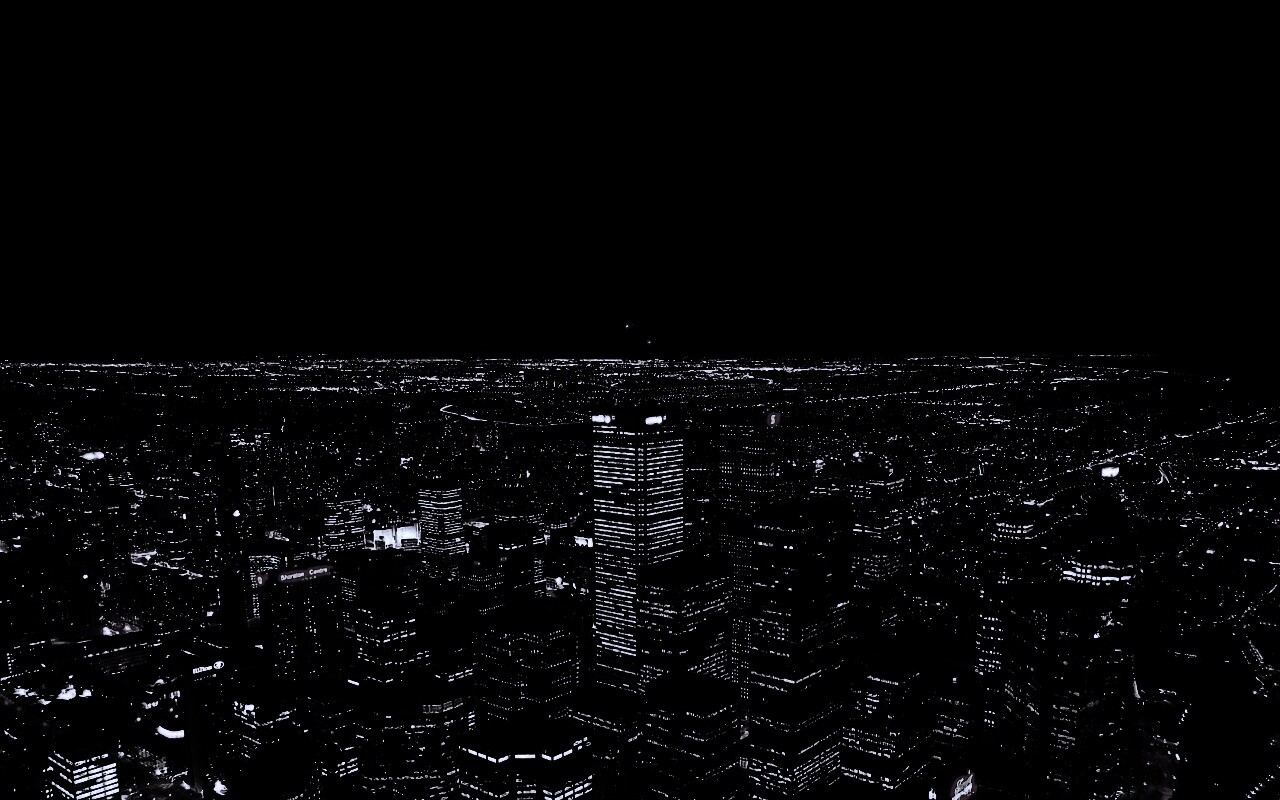 Вид на здания ночного города обои