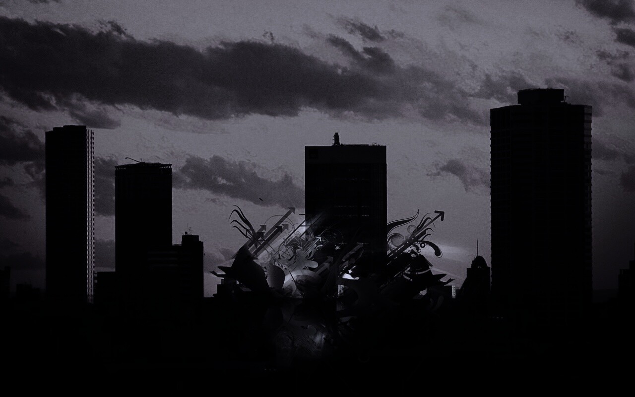 3D абстракция прямо в городе обои