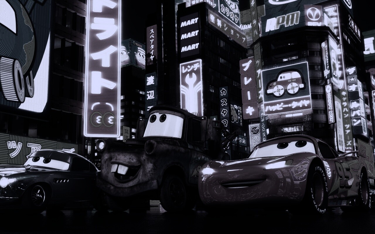 Тачки в большом городе обои