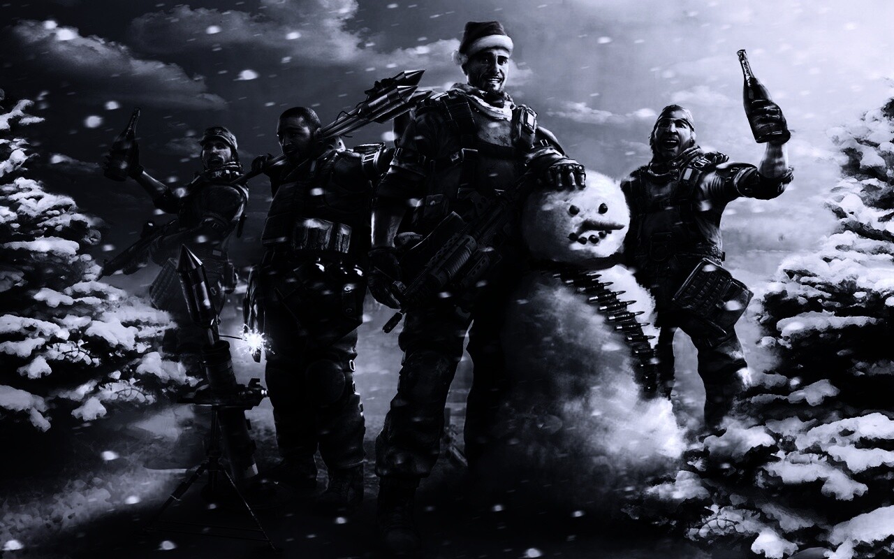 Новый год в шутере обои