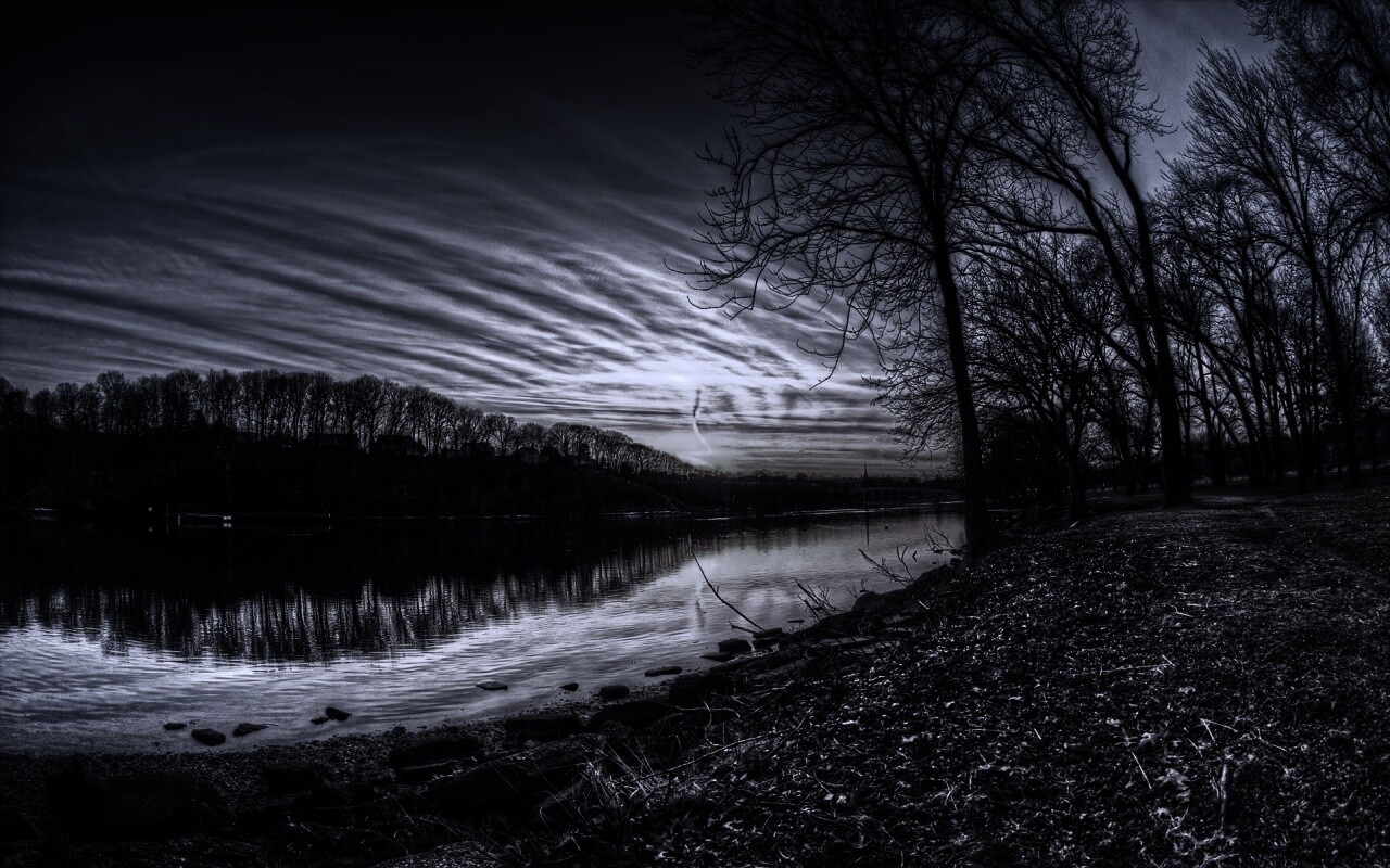 Осенний закат обои