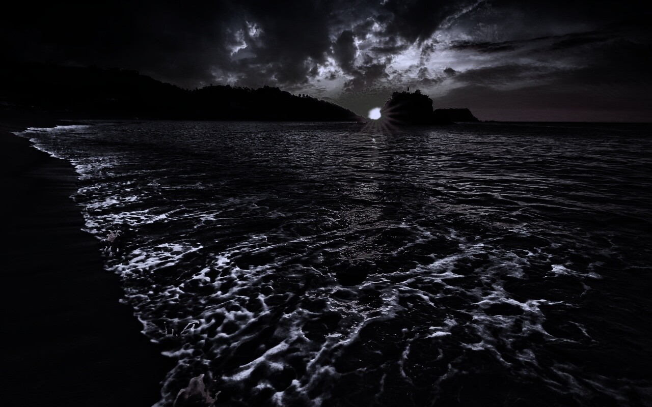 Закат в лагуне обои