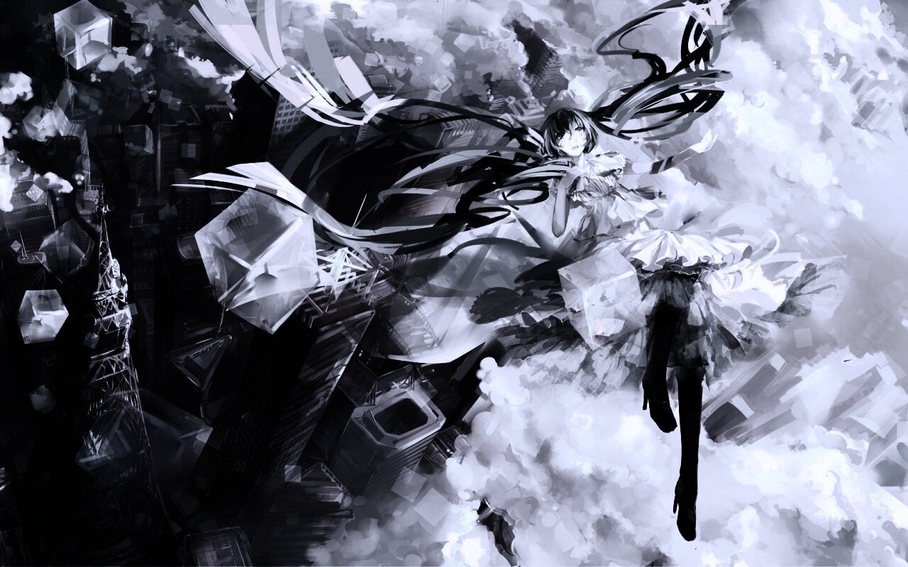 Hatsune Miku в небе обои