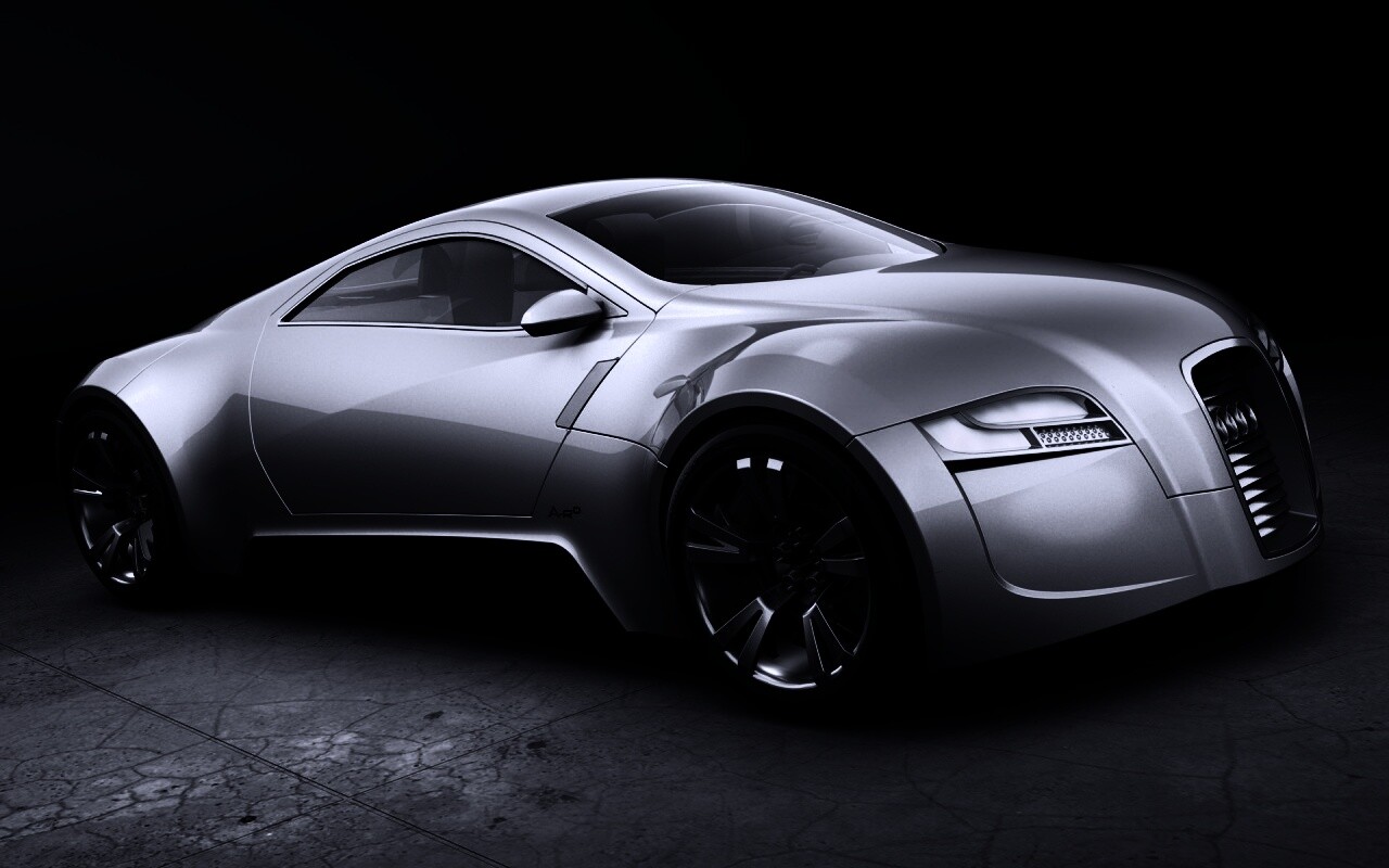 Серебристый концепт ауди обои