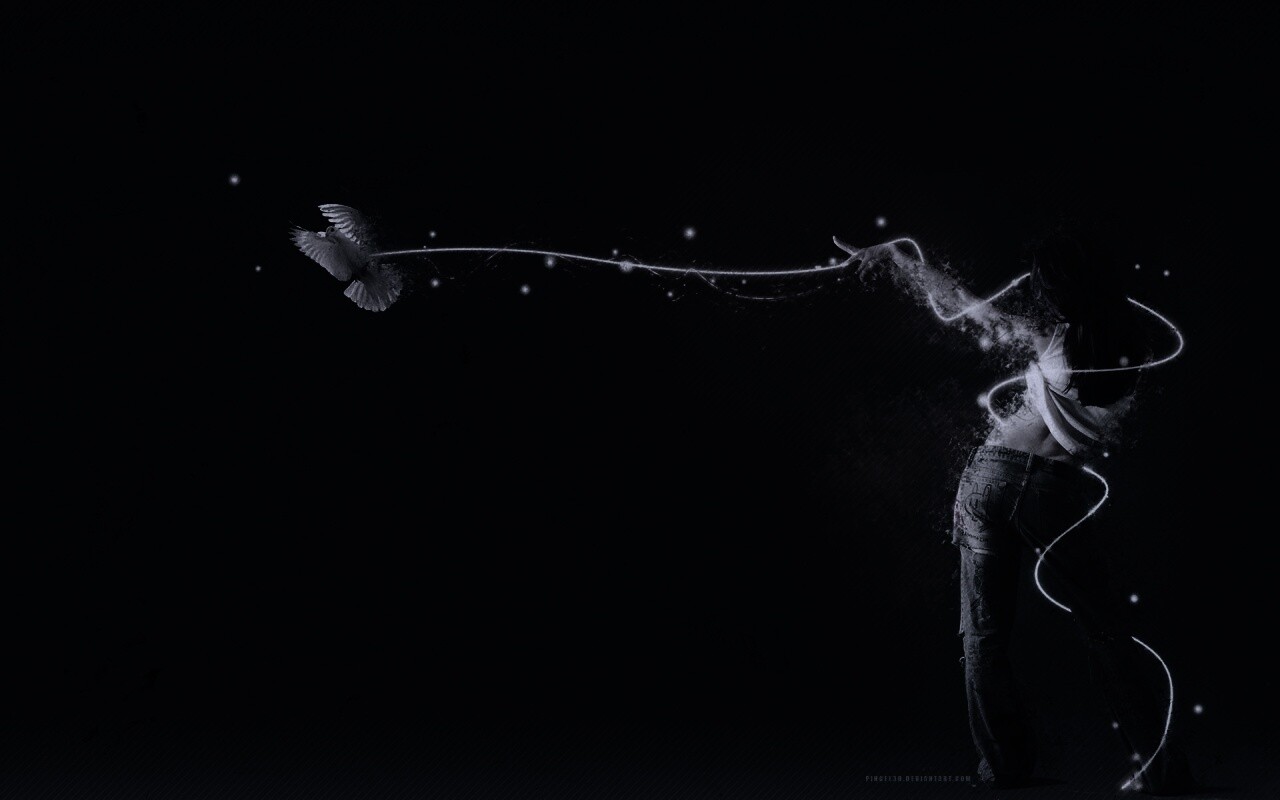 Девушка с бабочкой обои