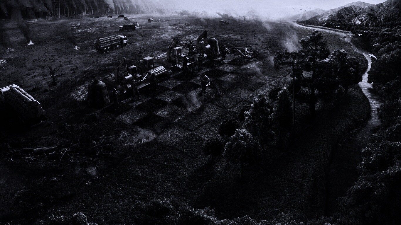 Цивилизация против природы обои