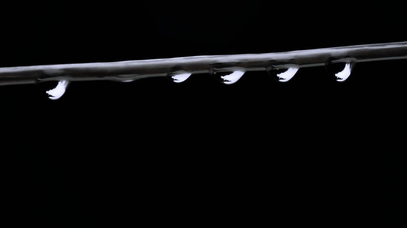 Капли на соломинке обои