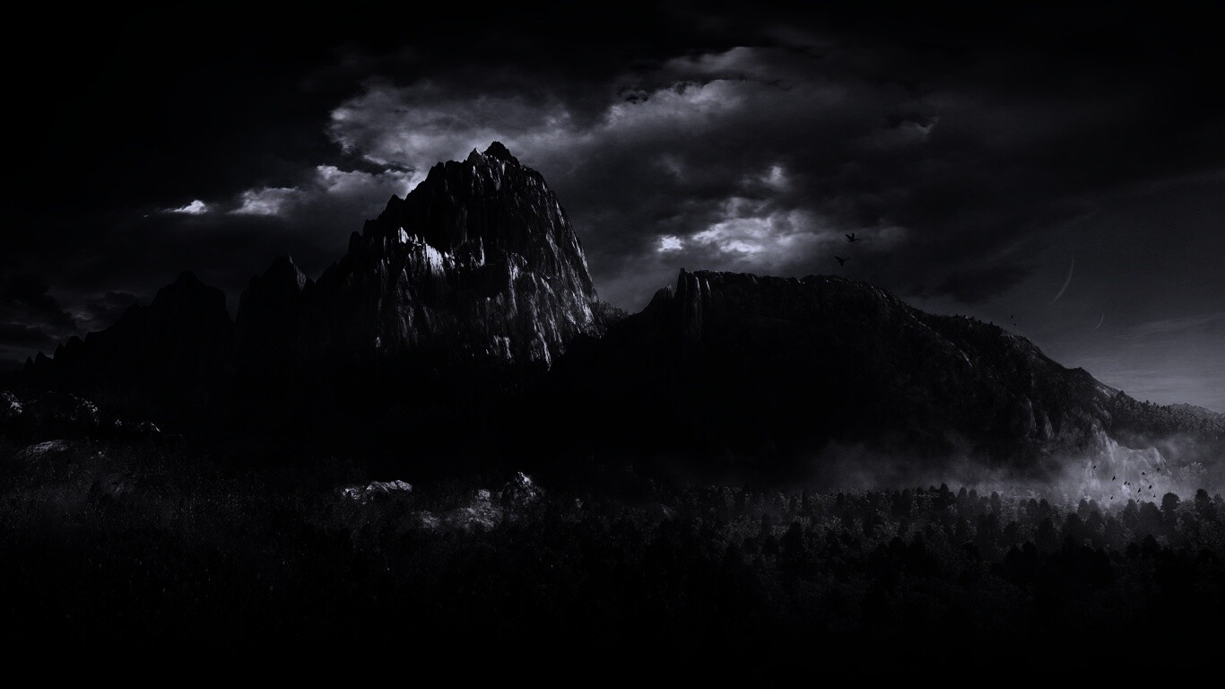 Горы посреди джунглей обои