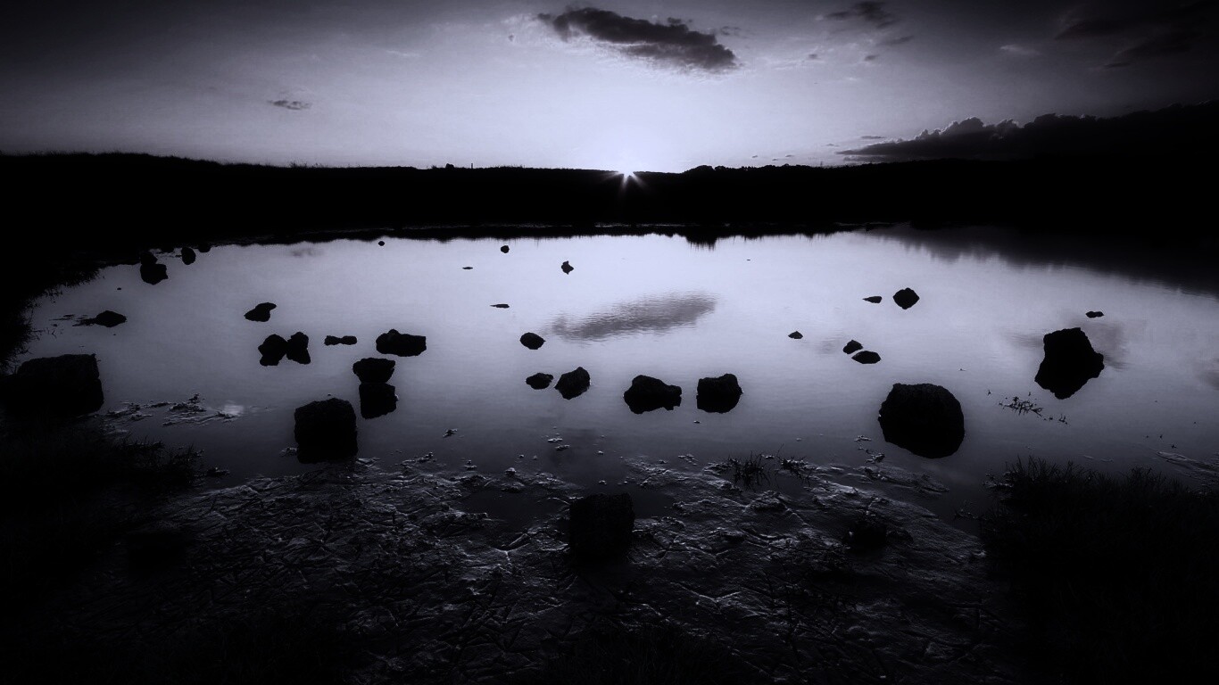 Обмелевшее озеро в Новой Зеландии обои