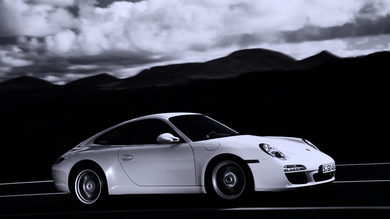 Белый порш обои