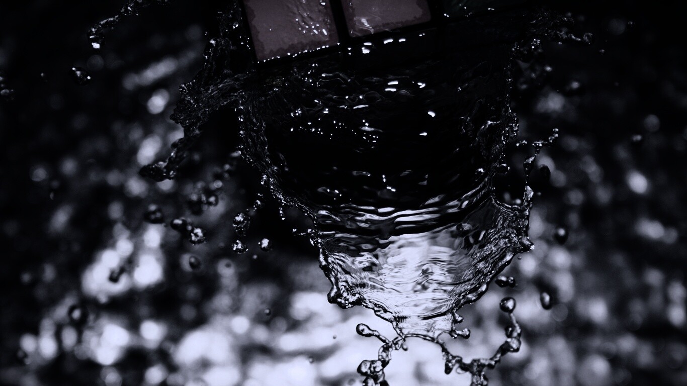 Кубик рубика в воде обои