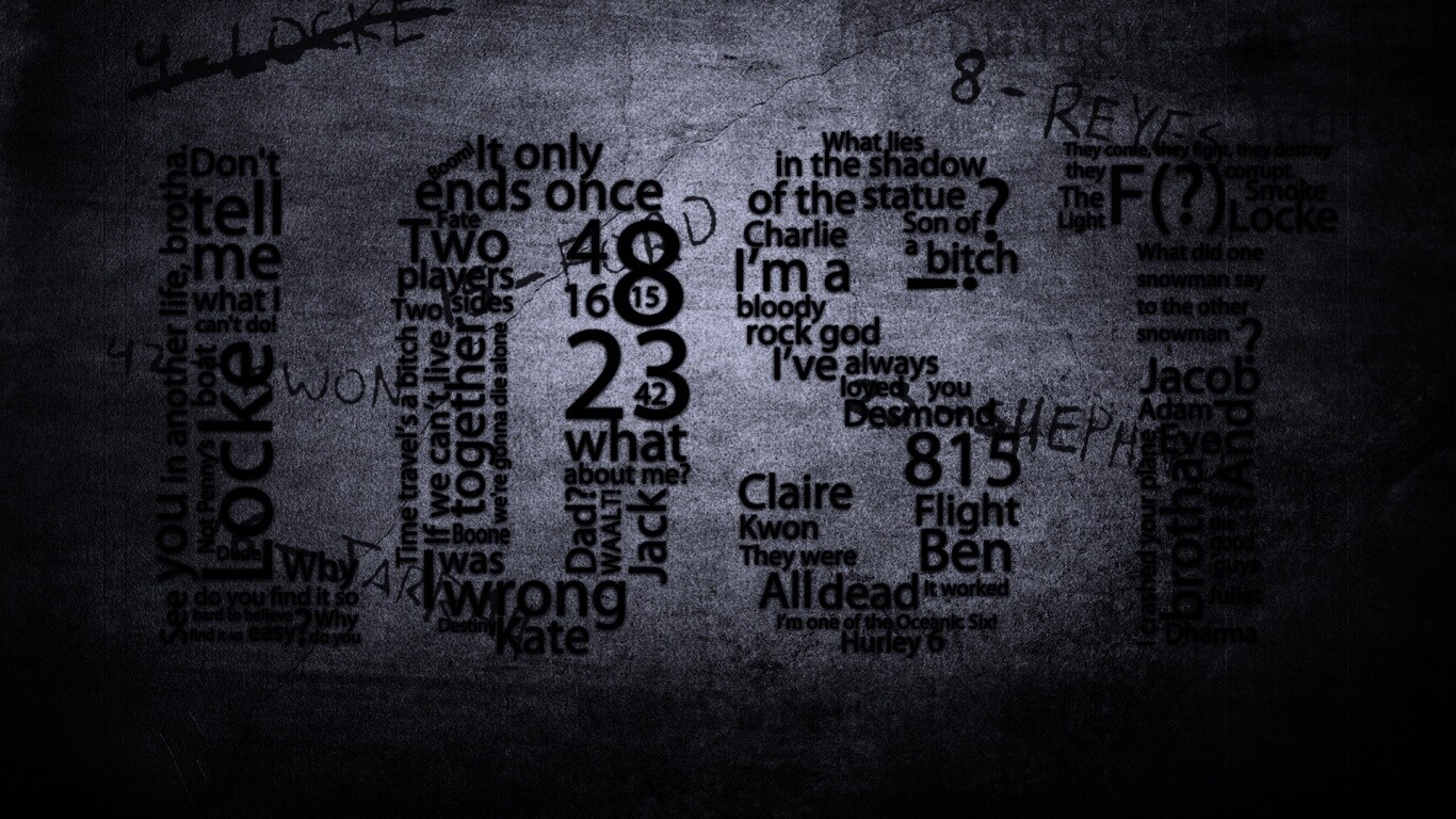 Коллаж LOST из надписей обои