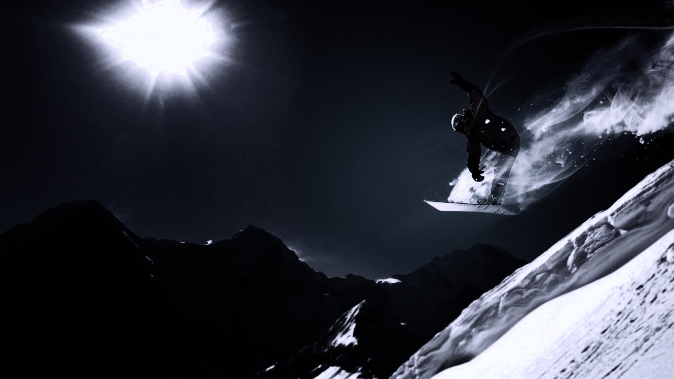 Сноубордист в прыжке обои