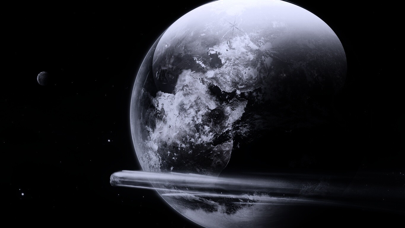 Метеорит пролетает мимо Земли обои