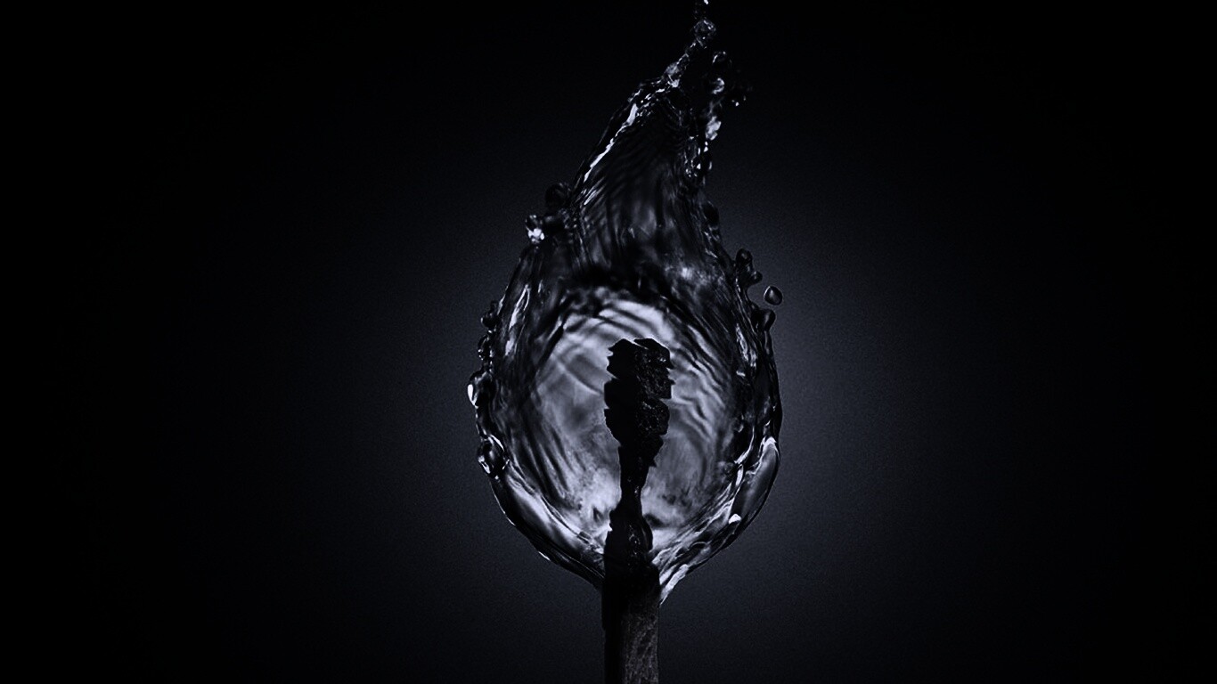 Водяное пламя спички обои