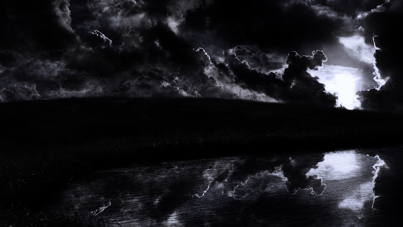 Тучи над лугом обои