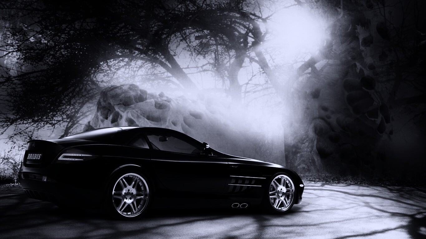 Черный спорткар Мерседес обои