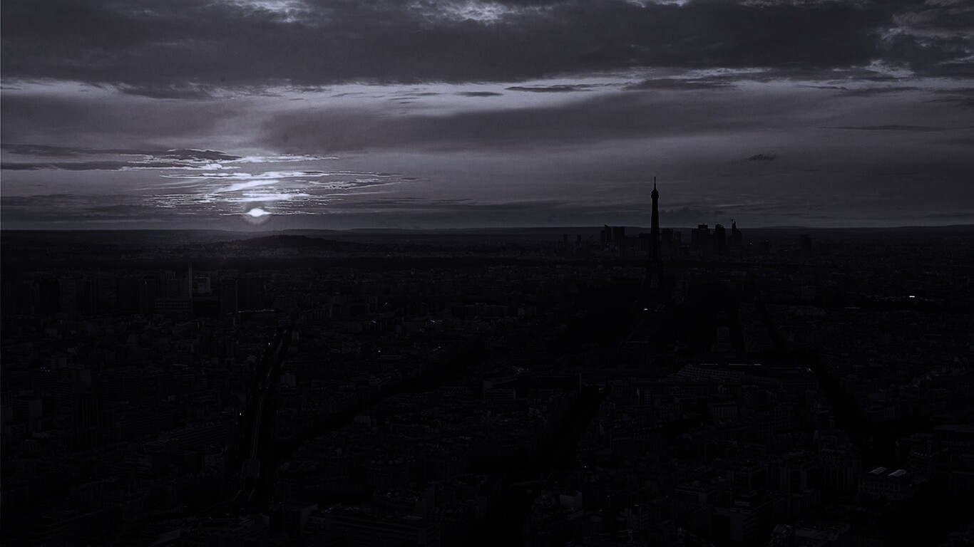 Вид на вечерний Париж обои