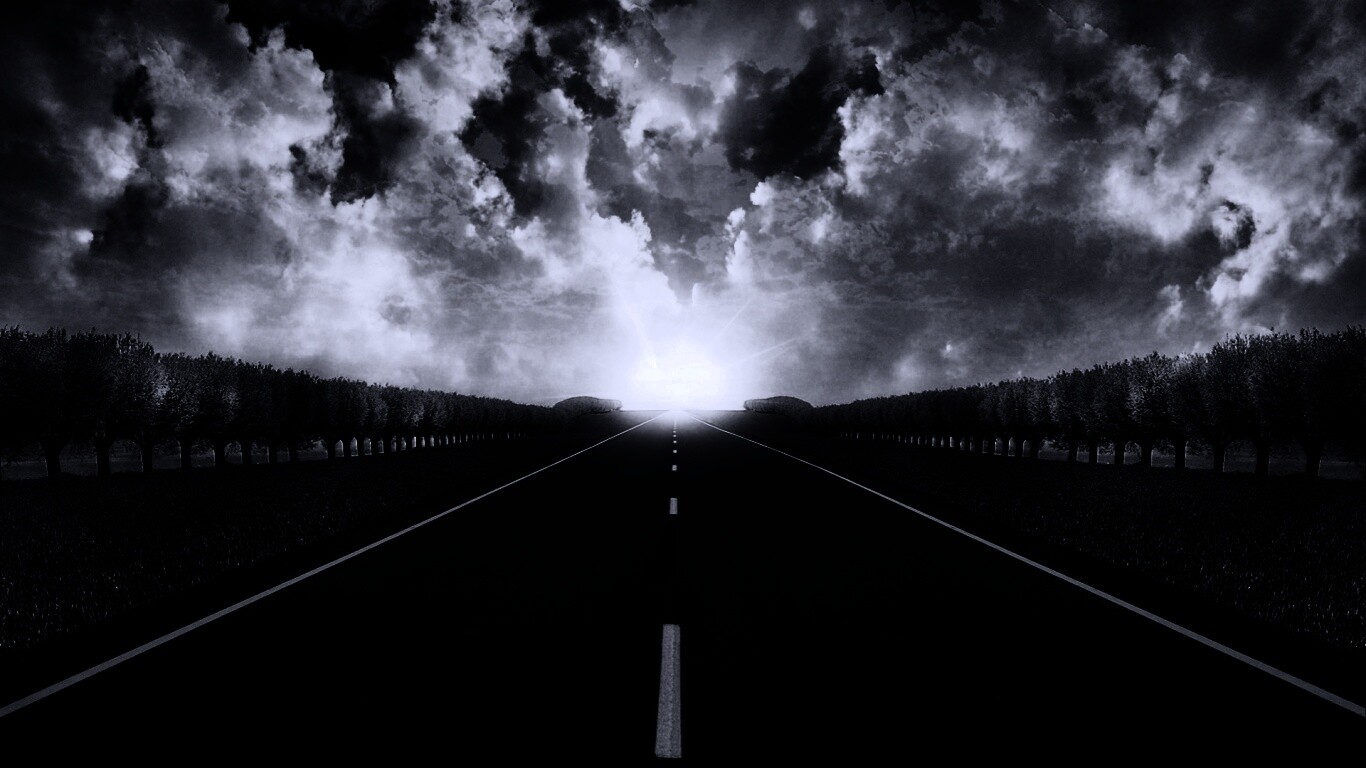 Дорога на закат обои