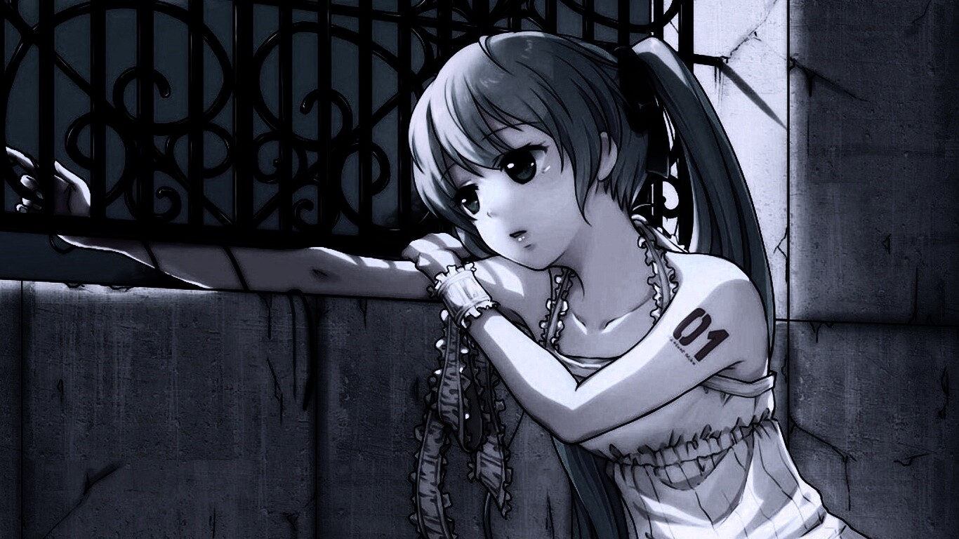 Девушка грустит обои