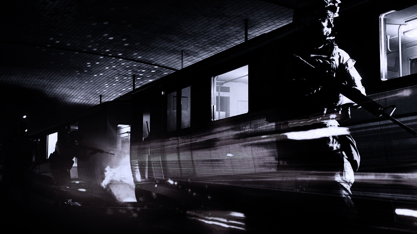 Солдаты на станции метро обои