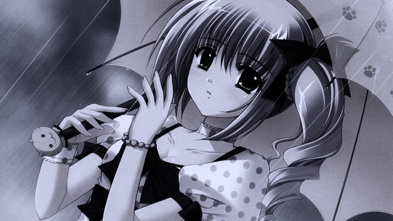 Девочка с зонтиком обои