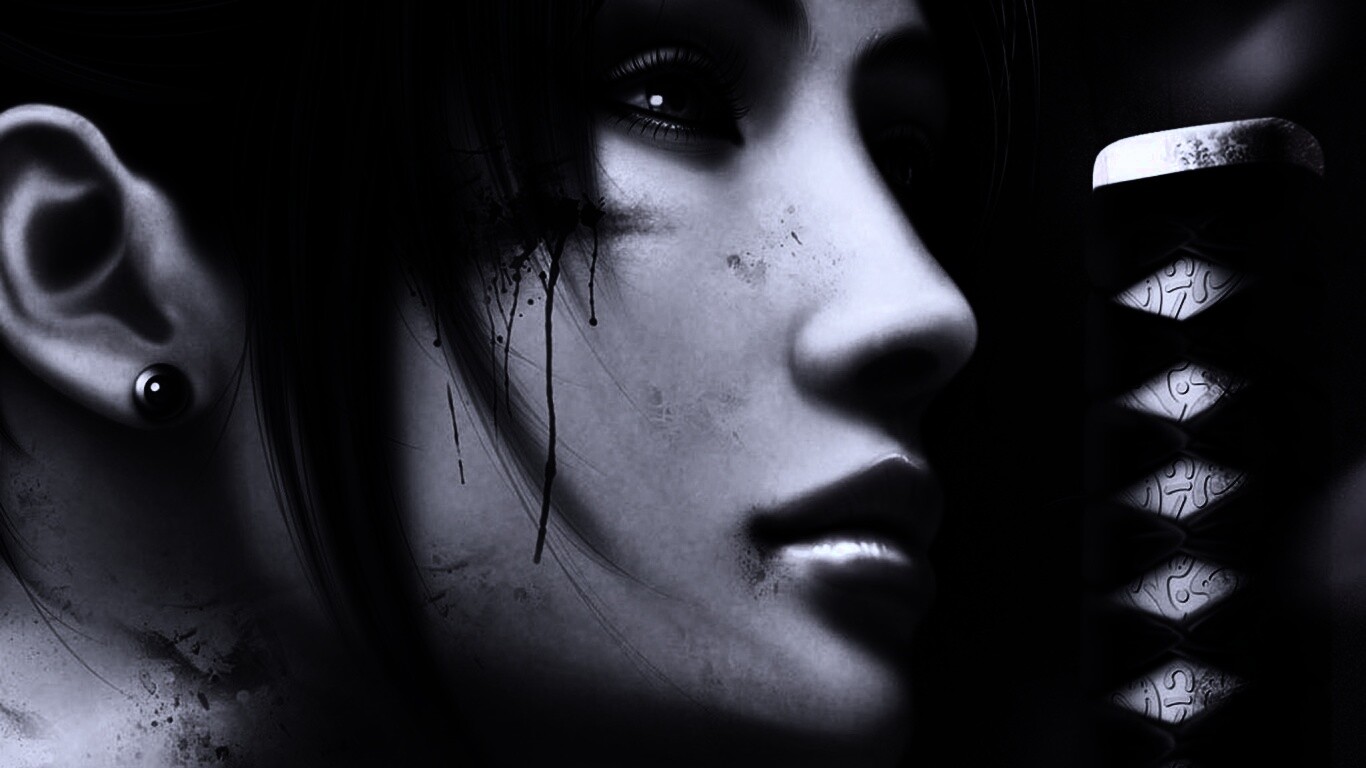 Японка с катаной обои