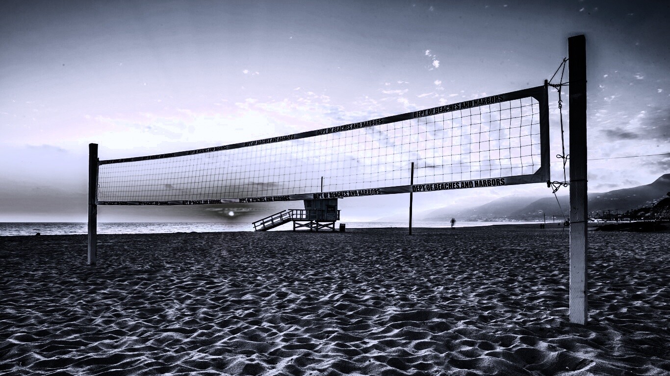 Сетка для волейбола на пляже обои