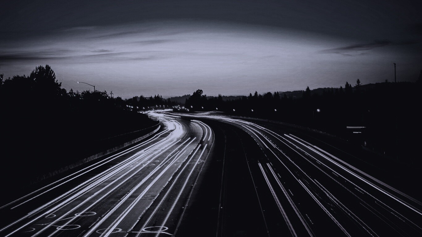 Автострада в огнях обои