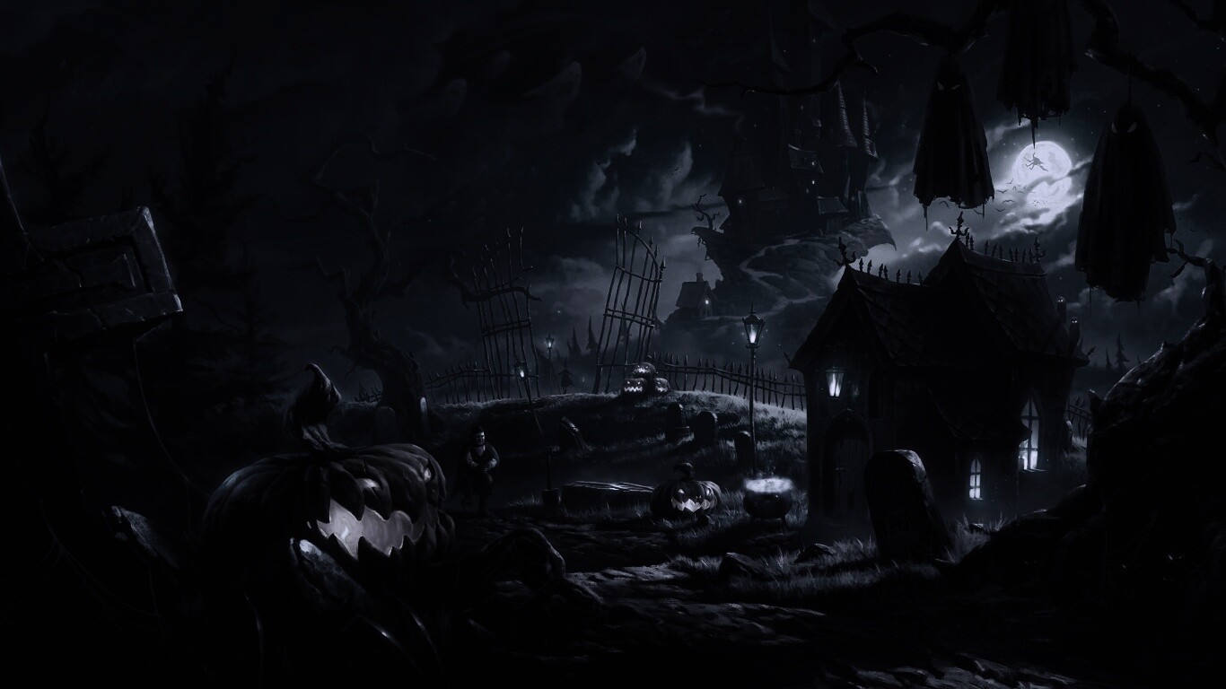 Кладбище на Хэллоувин обои