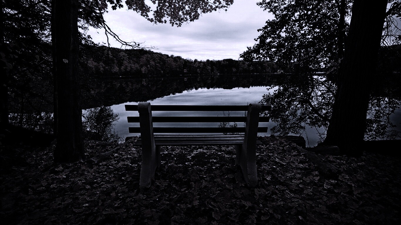 Вид на осеннее озеро обои