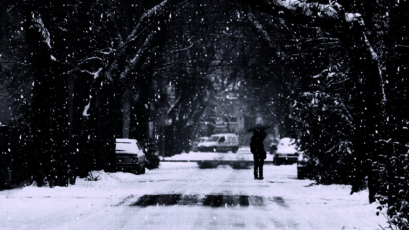 Зимняя улица обои