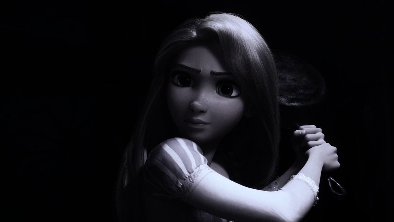 Рапунцель с сковородкой обои