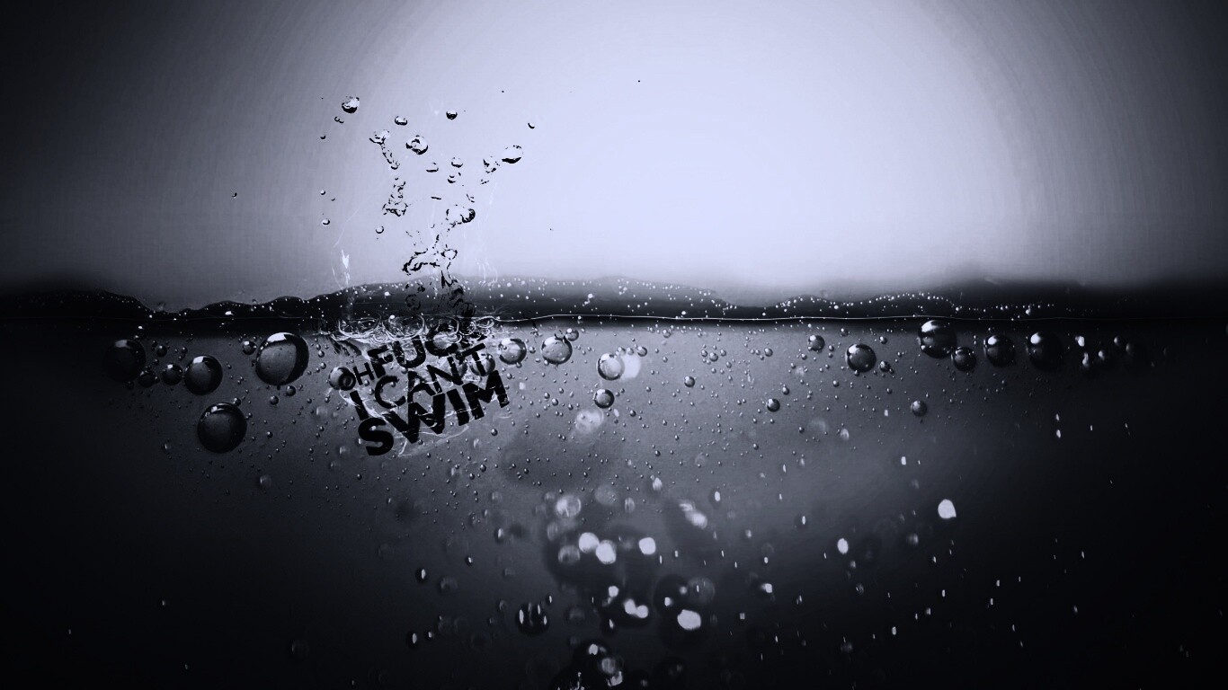 О чёрт, я не умею плавать! обои