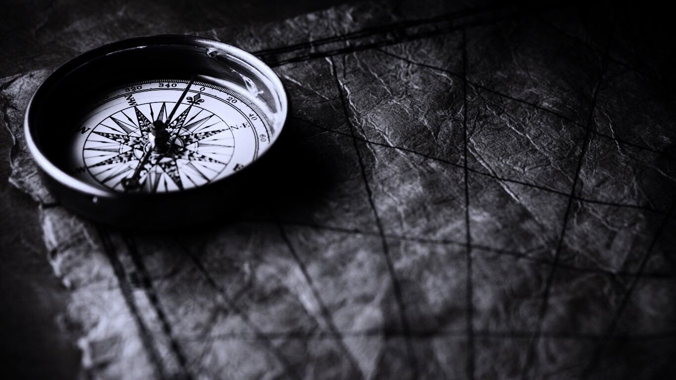 Компас и старая карта обои