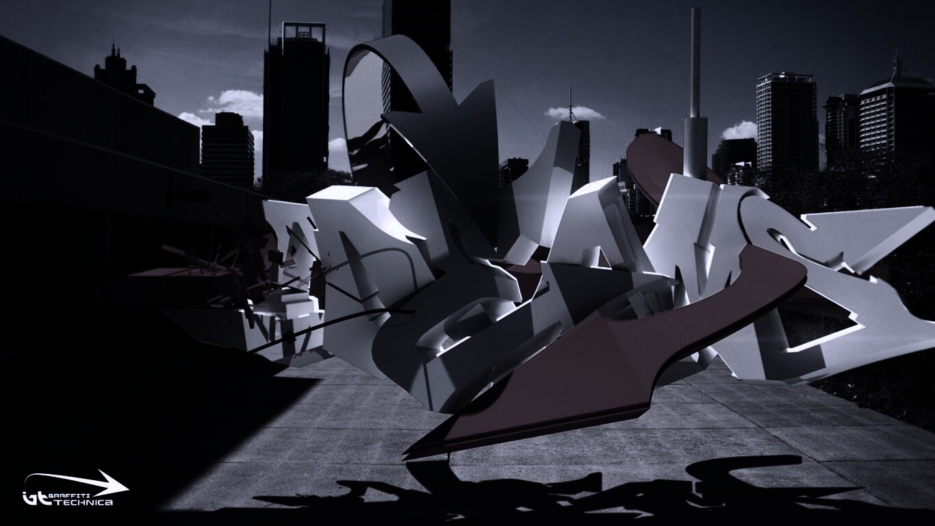 Трехмерное граффити обои