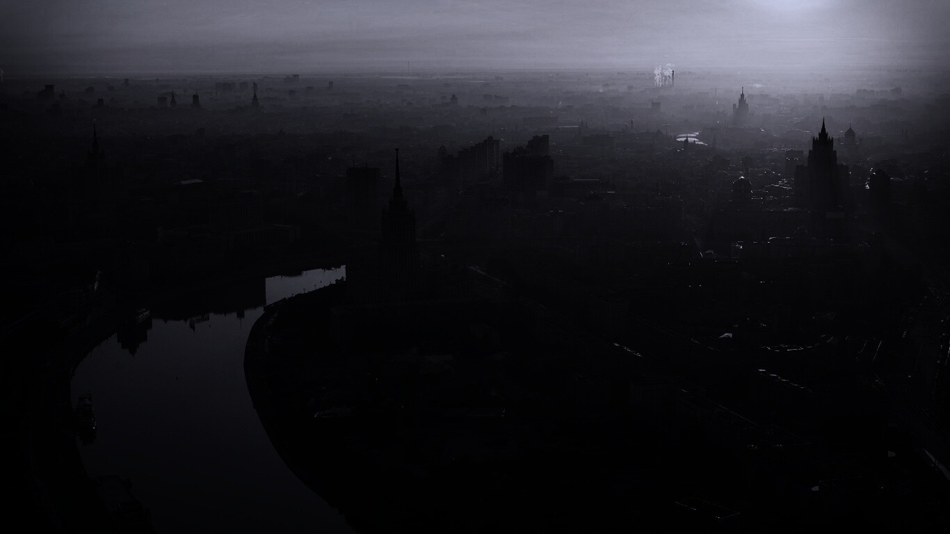 Москва в тумане обои